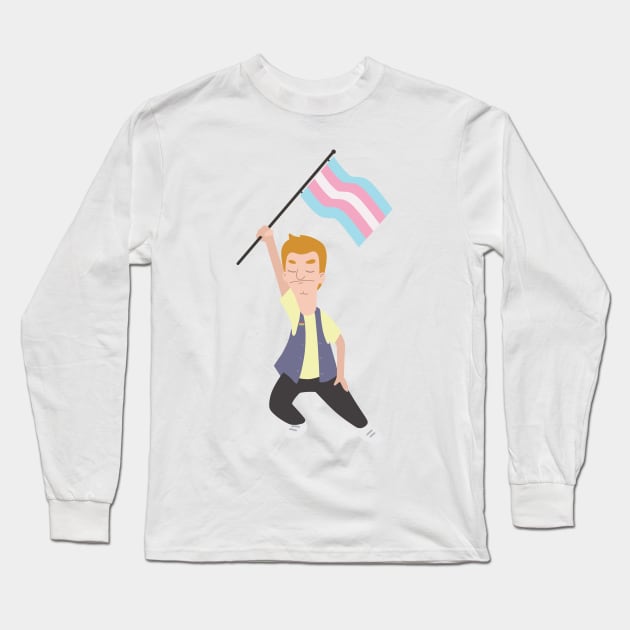 Jimmy Jr. x Transgender Flag Long Sleeve T-Shirt by gray-cat